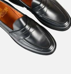 Black Leather Pull Up Penny