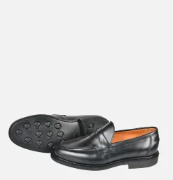 Black Leather Pull Up Penny