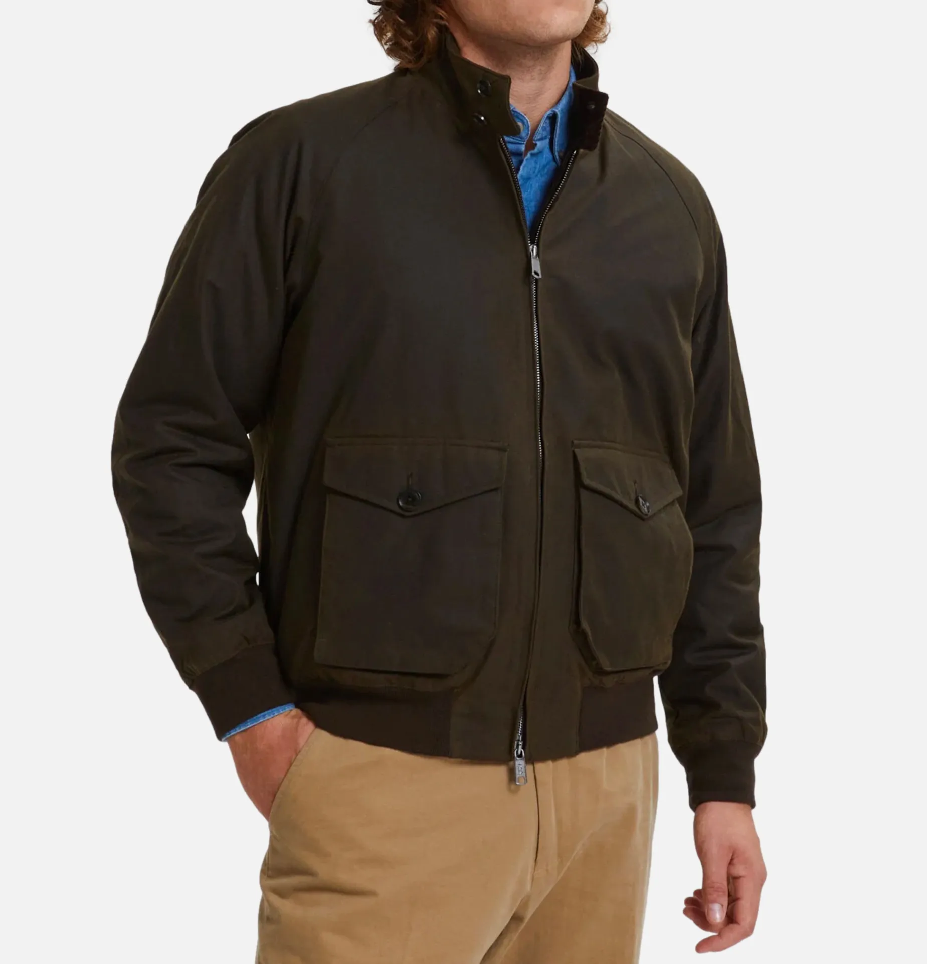 Blouson G9 Waxed Moss Green