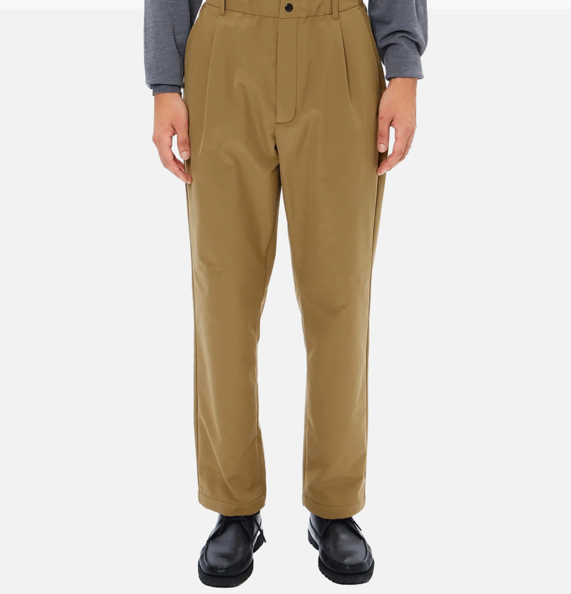 Brushed Back One Tuck Pant Clay Beige