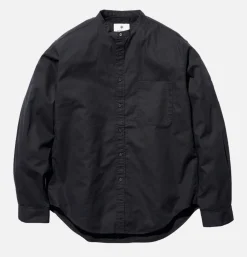 Chemise Poplin Stand Collar Black
