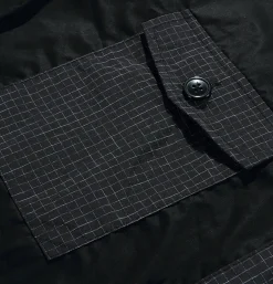 Cropped Work Jacket Check Noir