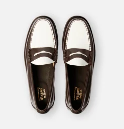 Mocassin Gh Bass Weejun Brown and White