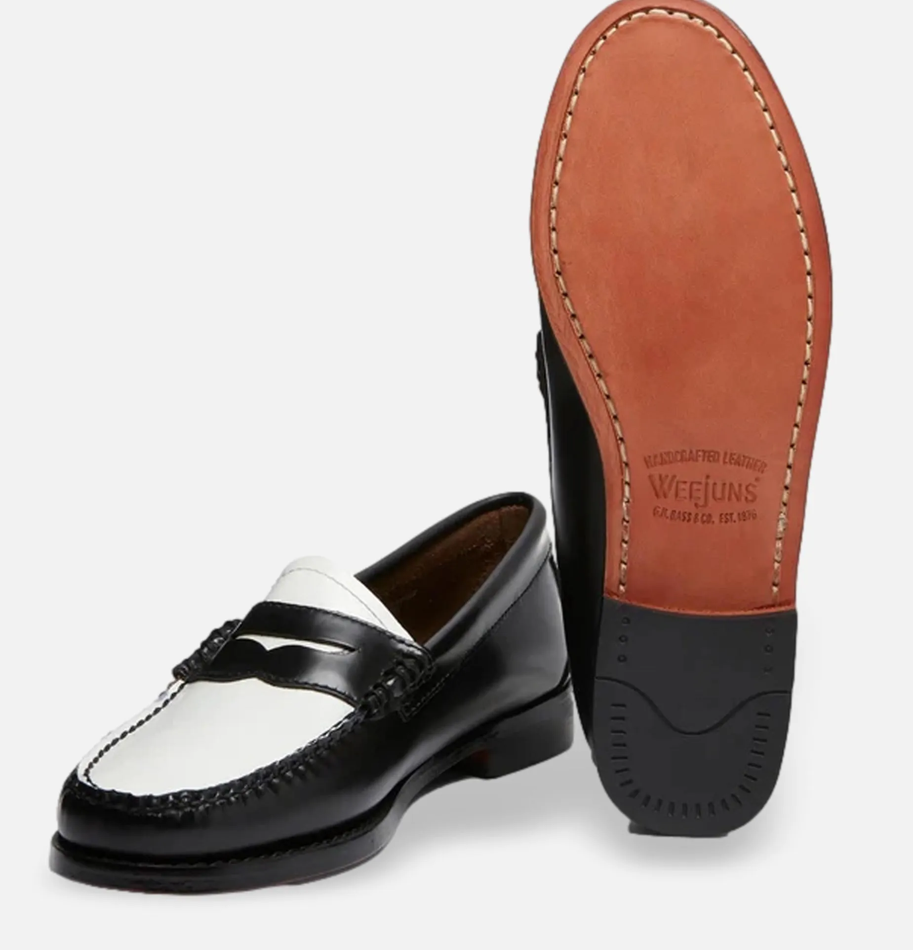 Mocassin Weejuns Black & White Leather