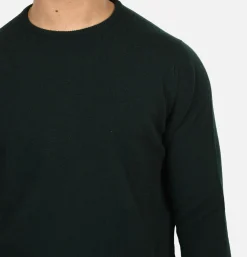 Pull Col Rond Tartan Green