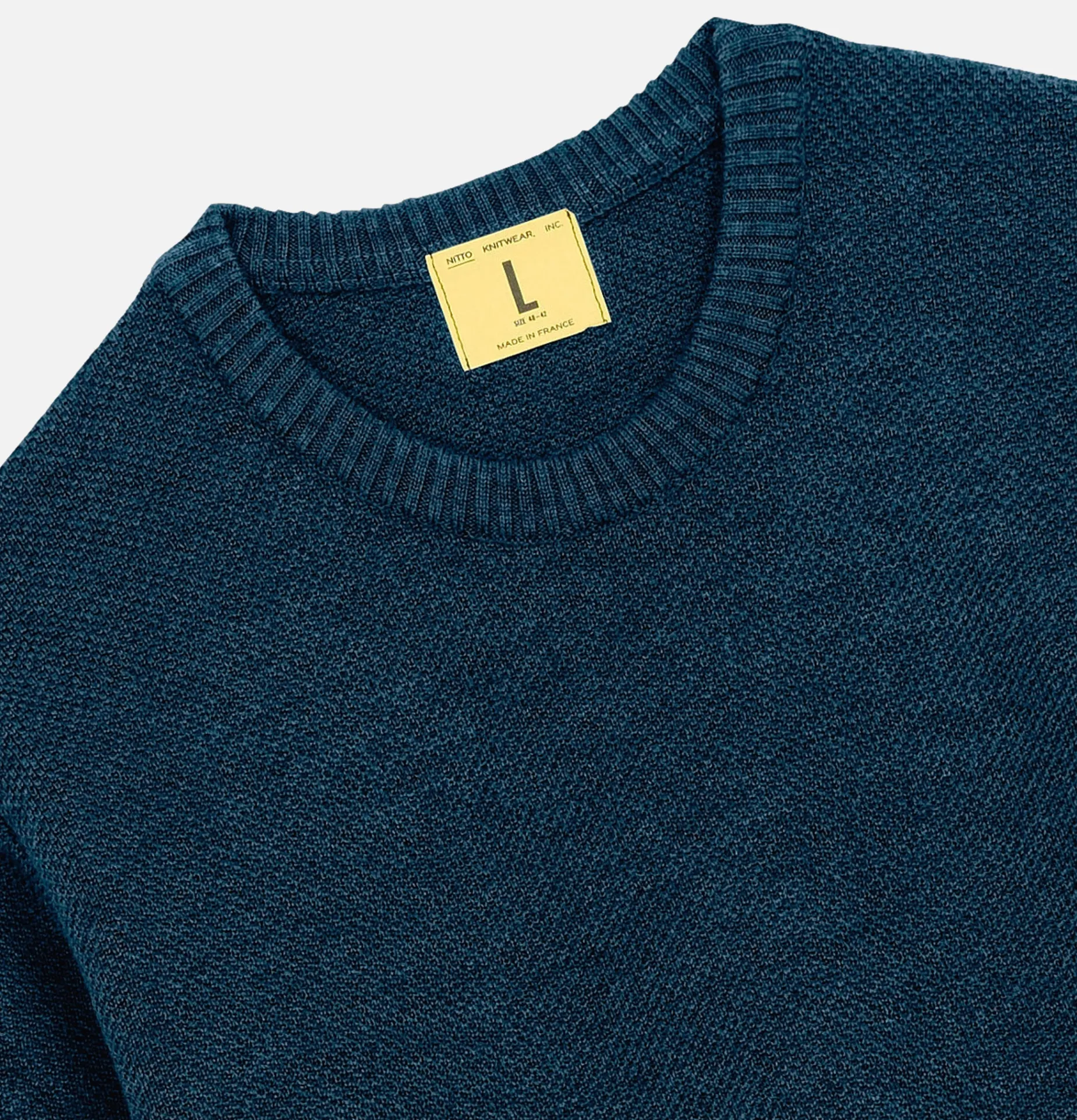 Pull Youri Col Rond Bleu Jean