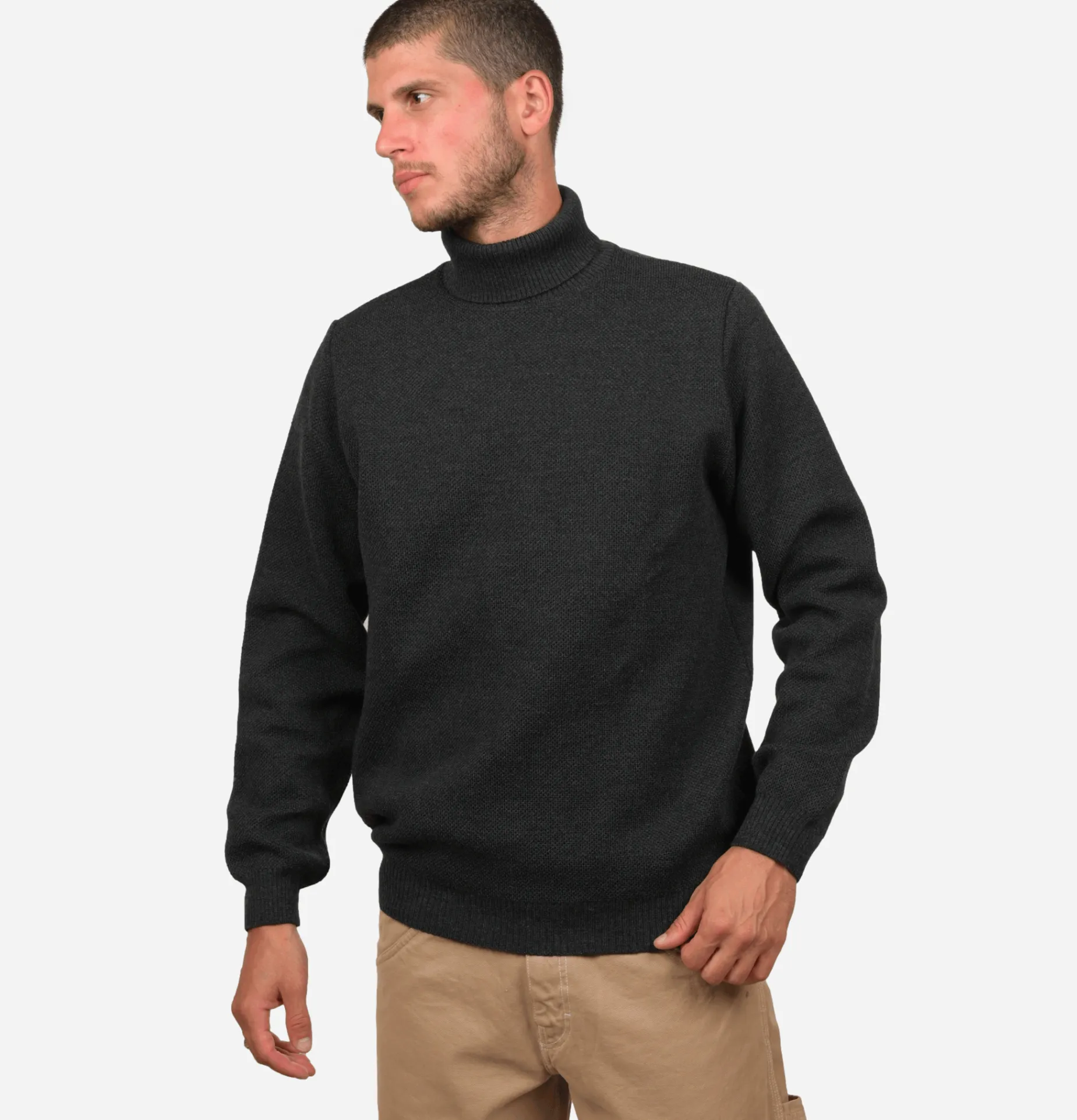 Pull Youri Col Roule Charcoal