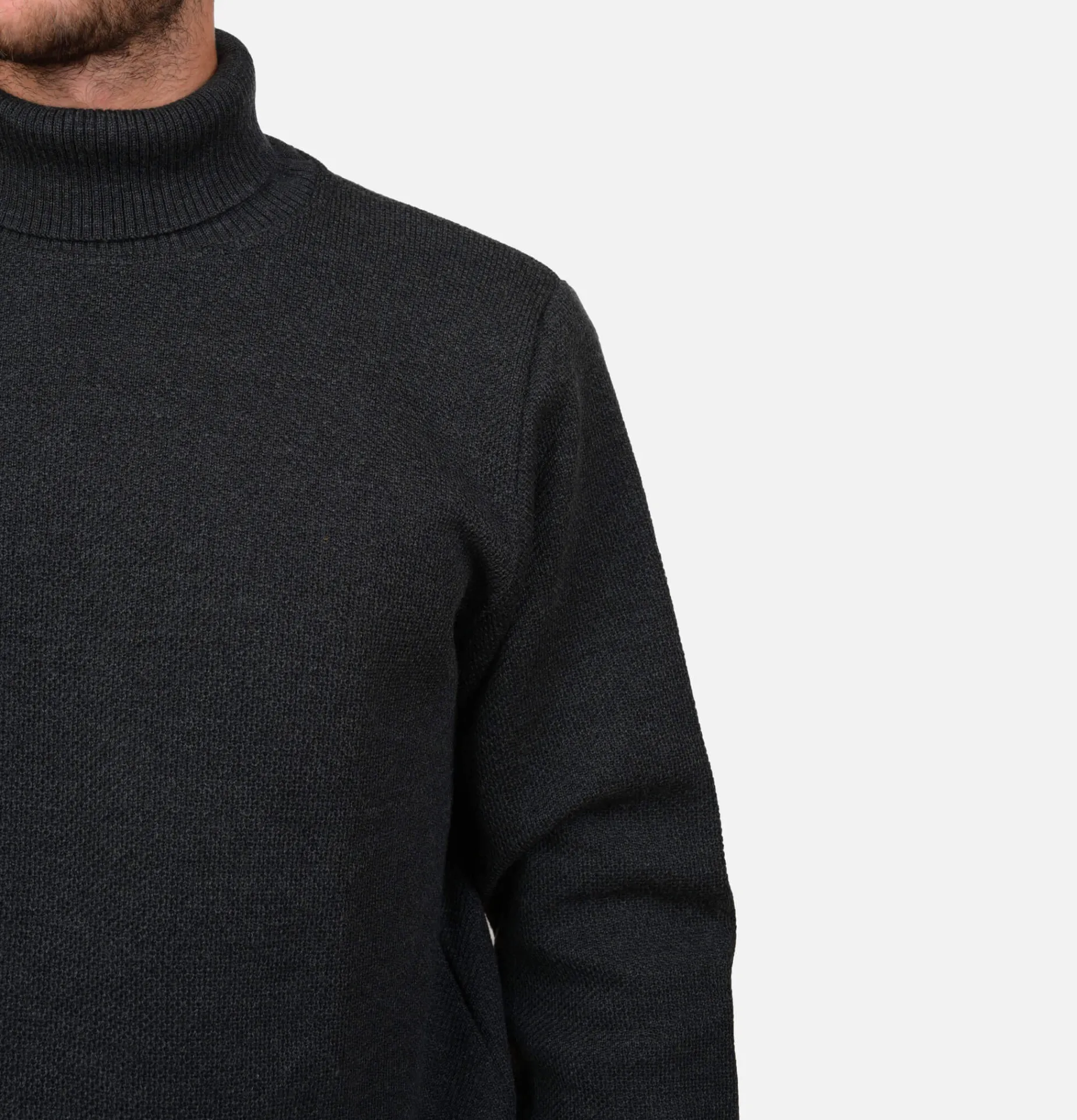 Pull Youri Col Roule Charcoal
