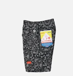 Short Front Pocket Paisley Noir