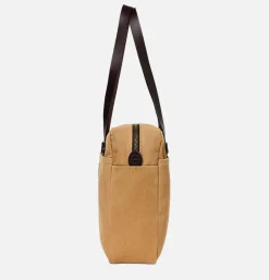 Small Zipper Tote Tan