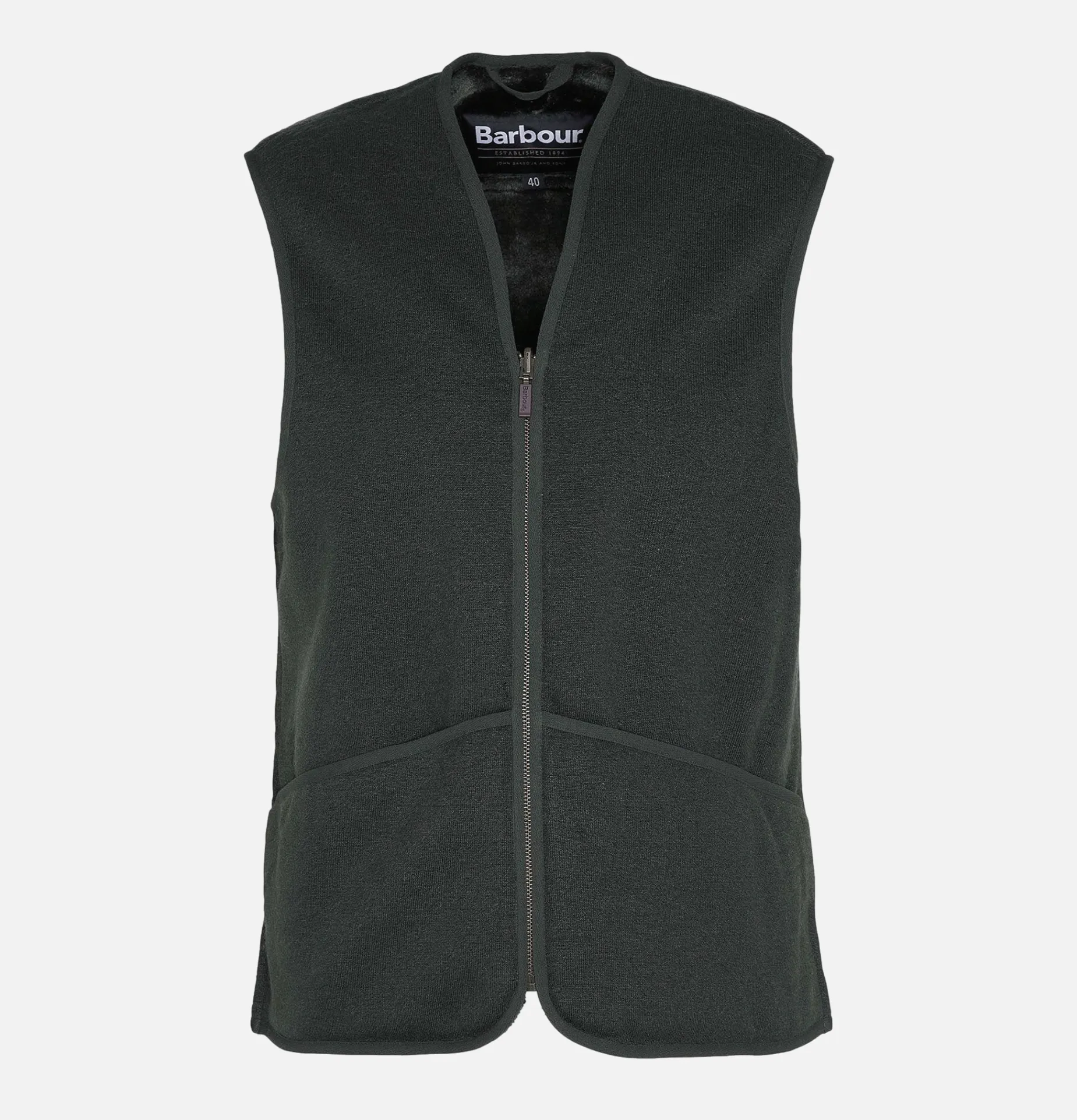 Warm Pile Waiscoat Zip Sage