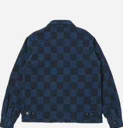 Windcheater Jacket Navy Checkerboard
